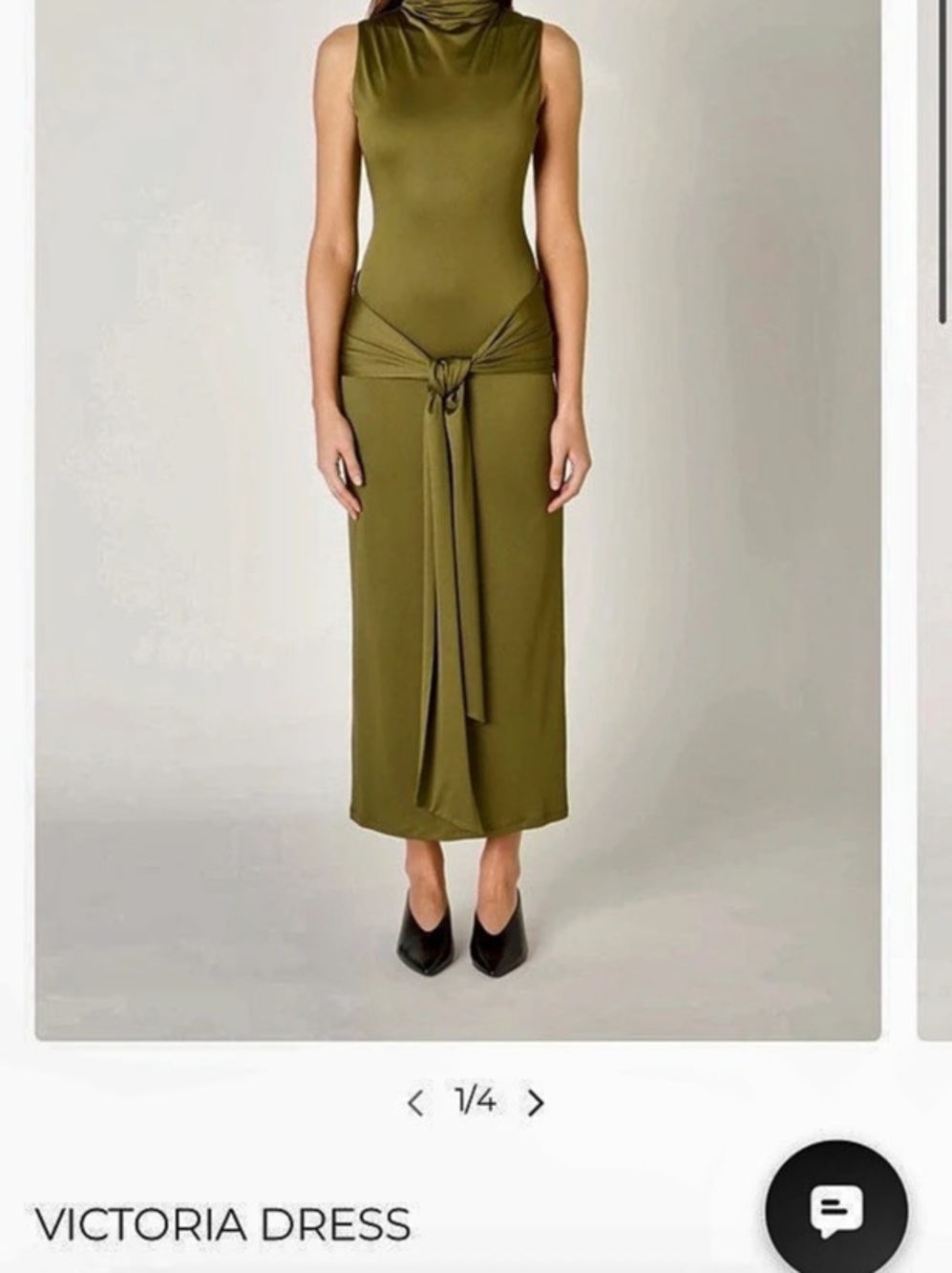 NIA Olive Draped Maxi Dress